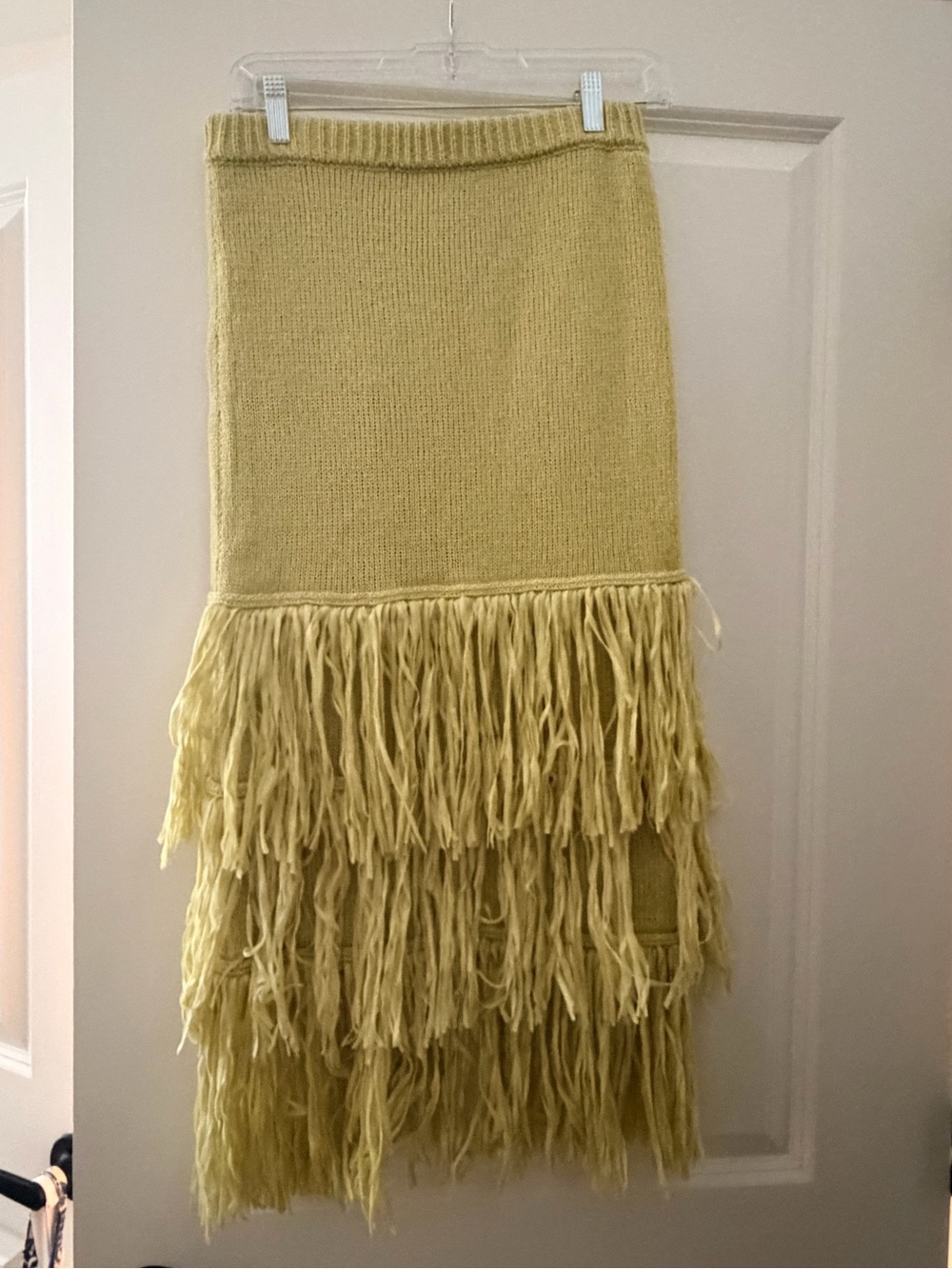 Saylor Knit Midi Skirt in Neon Yellow